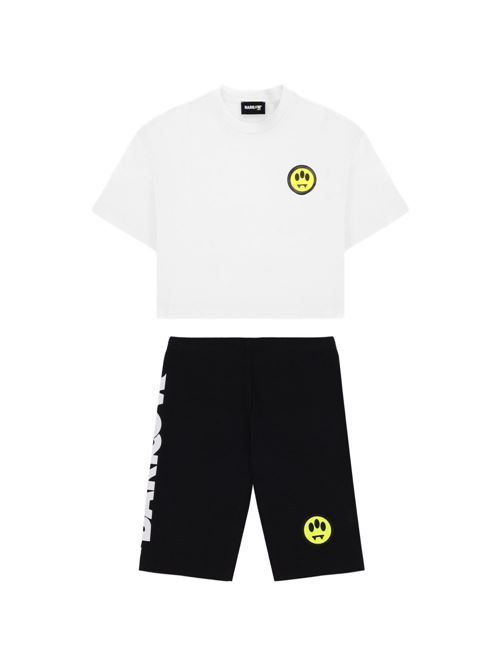 Completo bambina Barrow Kids bianco e nero con t-shirt e cyclist BARROW KIDS | JGTL165002/13